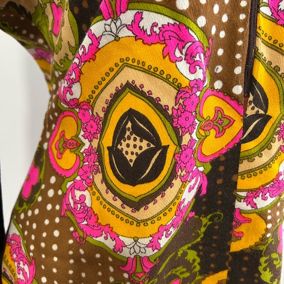 VINTAGE IGLWU MARDI MODES NEW YORK BOHEMIAN MOD PSYCHEDELIC ART TOP ..VERY RARE! - Picture 5 of 14